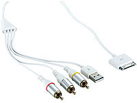 Callstel AV-Kabel (Videokabel) für iPod, iPad & iPhone zu 3x Cinch+USB