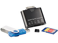 Callstel 5in1-Speicheradapter für Galaxy Tab (30Pin): USB, SD, microSD, MS, M2