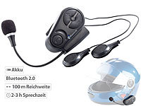 Callstel Intercom-Freisprecheinrichtung mit Bluetooth,  für Motorradhelm, 100 m; Freisprecheinrichtungen mit Bluetooth und Sprachassistenten Freisprecheinrichtungen mit Bluetooth und Sprachassistenten 