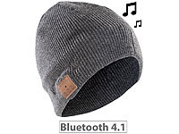Callstel Beanie-Mütze inkl. integriertem Headset mit Bluetooth, FM-Radio, grau