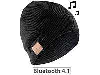 Callstel Beanie-Mütze, integriertes Headset mit Bluetooth, FM-Radio, schwarz