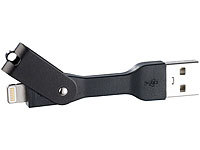 Callstel Ladekabel-Schlüsselanhänger iPhone (8-Pin),Apple-zertifiziert; Multi-USB-Kabel für USB A und C, Micro-USB und 8-PIN Multi-USB-Kabel für USB A und C, Micro-USB und 8-PIN 