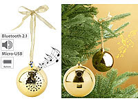 Callstel Christbaumkugel-Lautsprecher mit Bluetooth, goldfarben; Weihnachtsbaumschmuck 