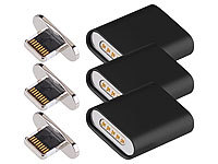 Callstel Lightning-Lade-Adapter mit magnetischem 8-Pin-Stecker, 3er-Set; Multi-USB-Kabel für USB A und C, Micro-USB und 8-PIN Multi-USB-Kabel für USB A und C, Micro-USB und 8-PIN 