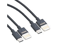 Callstel 2er-Set Lade & Datenkabel USB auf USB C, zweiseitige Stecker, 1 m, 2A