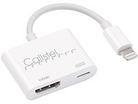Callstel HDMI-Adapter für iPhone & iPad mit Lightning-Anschluss, Full HD; Original Apple-lizenzierte Lightning-Kabel (MFi) Original Apple-lizenzierte Lightning-Kabel (MFi) Original Apple-lizenzierte Lightning-Kabel (MFi) Original Apple-lizenzierte Lightning-Kabel (MFi) 