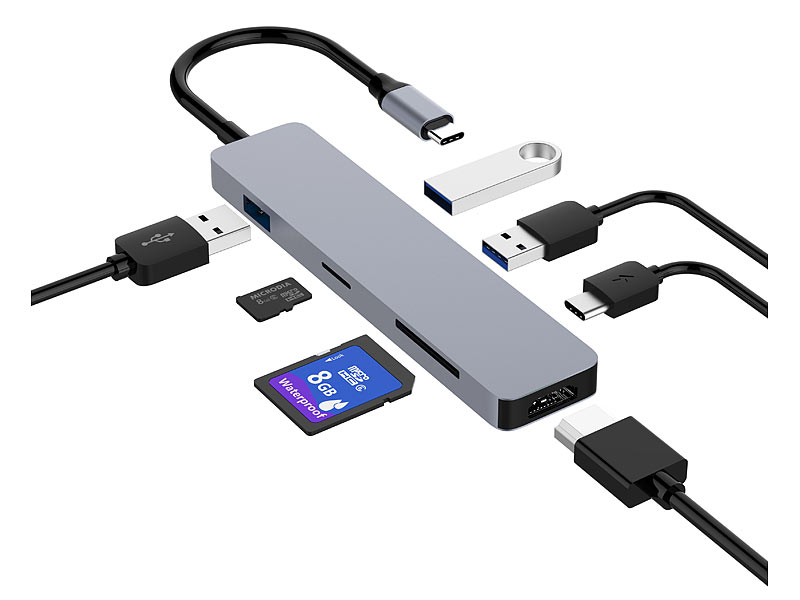 ; 6in1-USB-Kabel für USB A und C, Micro-USB und 8-PIN 6in1-USB-Kabel für USB A und C, Micro-USB und 8-PIN 6in1-USB-Kabel für USB A und C, Micro-USB und 8-PIN 