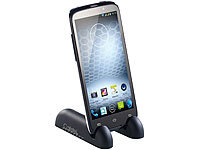 Callstel Kompakter Doppel-Ständer für Smartphone & Tablet, magnetisch; Fahrrad-Halterungen für iPhones & Smartphones Fahrrad-Halterungen für iPhones & Smartphones 