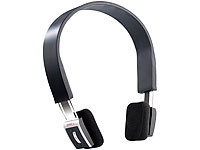 Callstel Stereo-Bluetooth-Headset, schwarz; In-Ear-Mono-Headsets mit Bluetooth, Sportmützen mit Bluetooth-Headsets (On-Ear) 