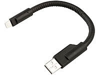 Callstel USB-Schwanenhals Ladekabel ab iPhone 5, Apple-zertifiziert; Micro-USB-Kabel, verdrehsicher Micro-USB-Kabel, verdrehsicher 