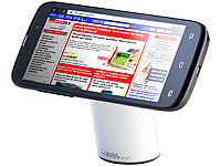 Callstel Selbstklebender Aluminiumständer für Smartphones, silber; Tablet-Ständer Tablet-Ständer Tablet-Ständer Tablet-Ständer 