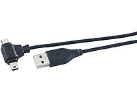 Callstel 2in1: Lade-/Datenkabel USB auf Mini und Micro-USB, 1 m; Multi-USB-Kabel für USB A und C, Micro-USB und 8-PIN Multi-USB-Kabel für USB A und C, Micro-USB und 8-PIN 
