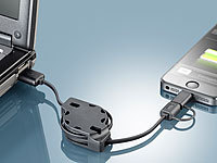 Callstel 2in1-Ladekabel, Micro-USB und 8-Pin, Apple-zertifiziert; Micro-USB-Kabel, verdrehsicher Micro-USB-Kabel, verdrehsicher 
