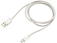 Callstel Lade und Datenkabel mit LED, Micro-USB, 1 m, silber; Multi-USB-Kabel für USB A und C, Micro-USB und 8-PIN Multi-USB-Kabel für USB A und C, Micro-USB und 8-PIN 