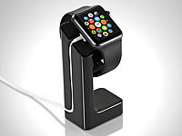 Callstel Eleganter 3in1-Ständer für Apple Watch, schwarz