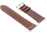 Callstel Glattleder-Armband für Apple Watch 42 mm, braun