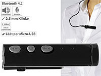 Callstel Headset-Adapter mit Bluetooth 4.2,  3,5-mm-Klinke-Anschluss & Mikrofon; Freisprecheinrichtungen mit Bluetooth Freisprecheinrichtungen mit Bluetooth 