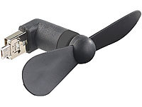 Callstel Mini-Ventilator, USB & Micro-USB-Stecker für PC, Smartphone, Tablet; USB-Ventilatoren USB-Ventilatoren USB-Ventilatoren USB-Ventilatoren 