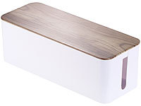 Callstel Kabelbox groß, 39 x 15,5 x 14 cm, in Nussbaum-Holzoptik mit Gummifüßen