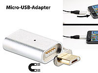 Callstel Magnetischer Micro-USB-Adapter für Lade und Datenkabel, silber