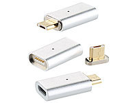 Callstel Magnetischer Micro-USB-Adapter für Lade und Datenkabel, 3er-Set; Multi-USB-Kabel für USB A und C, Micro-USB und 8-PIN Multi-USB-Kabel für USB A und C, Micro-USB und 8-PIN Multi-USB-Kabel für USB A und C, Micro-USB und 8-PIN 