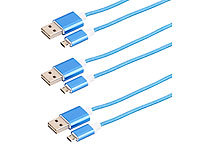 Callstel Lade-/Datenkabel Micro-USB mit beidseitigen Steckern, 1m, 3er-Set;     