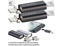 Callstel Lightning-Lade-Adapter mit magnetischem 8-Pin-Stecker, 2er-Set; Magnetische Micro-USB-Adapter Magnetische Micro-USB-Adapter Magnetische Micro-USB-Adapter 