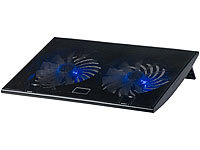 Callstel Ultraleiser Laptop-Kühler bis 43,8 cm (17"), 2 Lüfter, LED, 15 dB