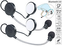 Callstel 2er-Set Intercom-Stereo-Headsets für Motorrad-Helm, Bluetooth, 10 m; Sportmützen mit Bluetooth-Headsets (On-Ear), In-Ear-Mono-Headsets mit BluetoothOn-Ear-Mono-Headsets mit Bluetooth Sportmützen mit Bluetooth-Headsets (On-Ear), In-Ear-Mono-Headsets mit BluetoothOn-Ear-Mono-Headsets mit Bluetooth 