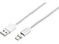 Callstel USB-Lade & Datenkabel mit magnetischem USB-C-Stecker, 1 m, 2,1 A; Multi-USB-Kabel für USB A und C, Micro-USB und 8-PIN Multi-USB-Kabel für USB A und C, Micro-USB und 8-PIN Multi-USB-Kabel für USB A und C, Micro-USB und 8-PIN Multi-USB-Kabel für USB A und C, Micro-USB und 8-PIN 