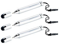 Callstel 2in1-Mini-Kugelschreiber mit Touchscreen-Stift, ausziehbar, 3er Set;   
