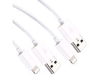 Callstel 2er-Set Daten & Ladekabel ab iPhone 5, Apple-zertifiziert, 100 cm; Multi-USB-Kabel für USB A und C, Micro-USB und 8-PIN Multi-USB-Kabel für USB A und C, Micro-USB und 8-PIN Multi-USB-Kabel für USB A und C, Micro-USB und 8-PIN 