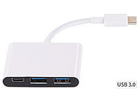 Callstel USB-C-Multiport-Adapter mit 2 USB-A-Ports & USB Power Delivery