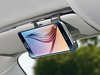 Callstel Praktische Sonnenblenden-Halterung 360° für Samsung Galaxy S6; Schwanenhals-Kfz-Halterungen mit USB-Ladefunktion, Fahrrad-Halterungen für iPhones & Smartphones Schwanenhals-Kfz-Halterungen mit USB-Ladefunktion, Fahrrad-Halterungen für iPhones & Smartphones 