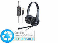 Callstel USB-On-Ear-Stereo-Headset, Schwanenhals-Mikrofon, Versandrückläufer