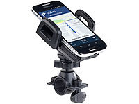 Callstel Universal-Fahrrad-Halterung für Smartphone & iPhone bis 85 mm Breite; Sportmützen mit Bluetooth-Headsets (On-Ear) Sportmützen mit Bluetooth-Headsets (On-Ear) 