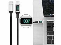 Callstel 100-W-PD-USB-C-Daten & Ladekabel mit digitaler Anzeige, 20V, 5A, 1,2m; Multi-USB-Kabel für USB A und C, Micro-USB und 8-PIN 