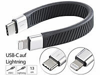 Callstel Ultra-flexibles Lade-/Datenkabel, USB-C auf MFi, 45 W, 13cm;   