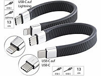 Callstel 2er-Set kurze, flexible Lade-/Datenkabel USB-C auf -C & 8-Pin, PD, MFi