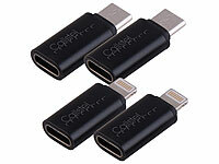 Callstel 4er-Set USB-Adapter, USB-C auf auf USB-C, 10,5 W; Magnetische USB-Ladekabel Magnetische USB-Ladekabel Magnetische USB-Ladekabel 